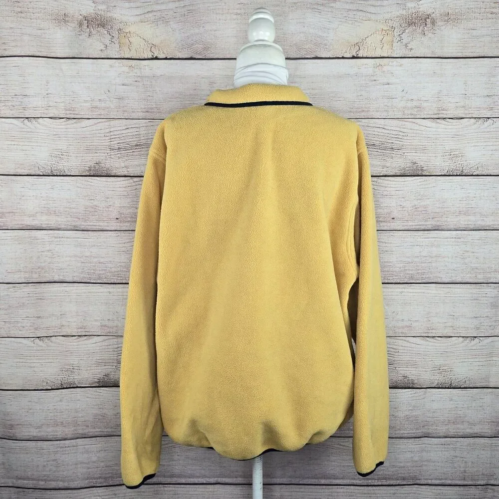 Vintage Men's L.L. Bean Regular Trail Model Fleece Snap Pullover XL 90s Yellow - Picture 4 of 8